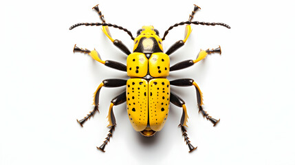 Rosalia longicorn or alpine longhorn beetle on white background Ai
