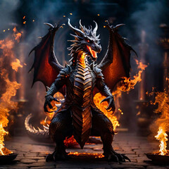 Fototapeta premium Fantasy Dragon, generative ai