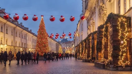  Christmas decoration in warsaw old town poland   © asma
