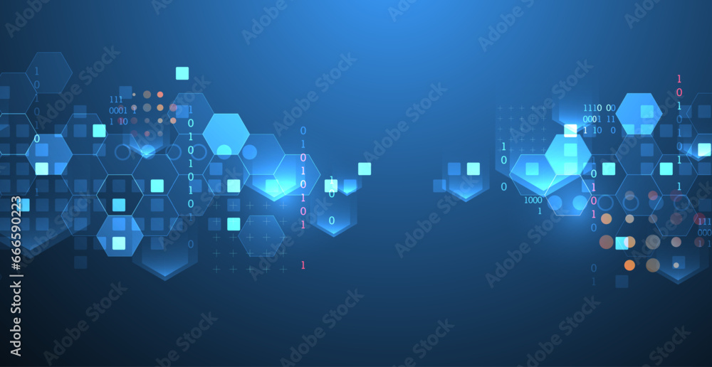 Aufkleber Geometric abstract background with hexagons. Science and technology. Vector