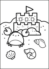 a vector of many summer objects