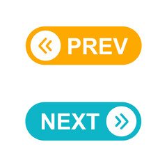 Next and previous button set vector illustration isolated on white background.