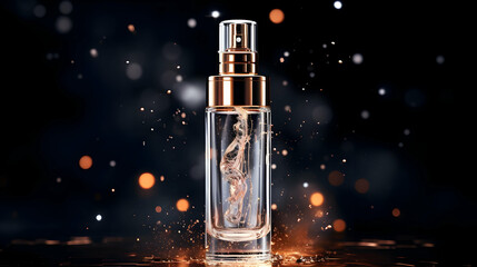 Retro fragrance bottle as luxury perfume product on arch,Generative Ai.