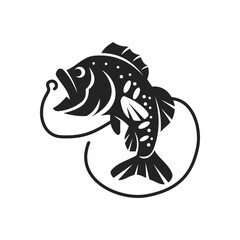 largemouth bass fish logo template Isolated. Brand Identity. Icon Abstract Vector graphic