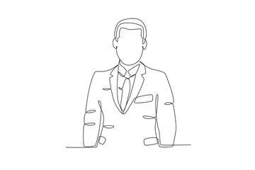 A successful company boss. Corporate leader one-line drawing