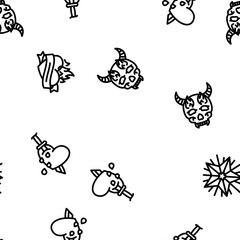 tattoo retro vintage vector seamless pattern thin line illustration