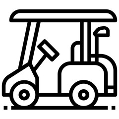 Golf Elements_Golf cart filled outline icon,linear,outline,graphic,illustration