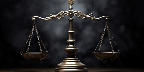 Background Of Scales Of Justice With Bowl On Black Background - obrazy, fototapety, plakaty