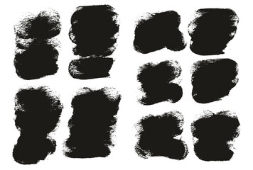 Round Sponge Thick Artist Brush Short Background Mix High Detail Abstract Vector Background Mix Set 