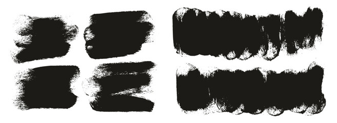 Round Sponge Thick Artist Brush Short Background Mix High Detail Abstract Vector Background Mix Set 