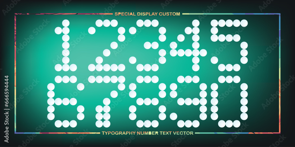 Poster assorted digital custom vector numbers. minimum. color gradation. dark. banner network. 3d effect. d