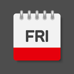 Template icon page calendar, day of week Friday