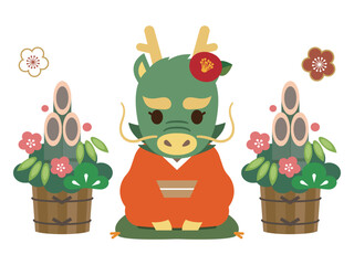 2024年辰年の年賀状素材