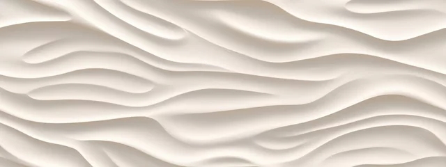 Foto op Canvas Seamless subtle white glossy soft waves background texture overlay. Abstract wavy embossed marble displacement, bump, height map. Panoramic banner wallpaper pattern. © Eli Berr