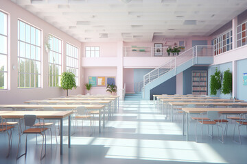 School classroom empty rooms with minimalistic style