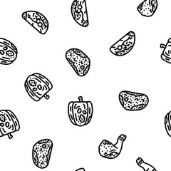 rotten food waste vector seamless pattern thin line illustration