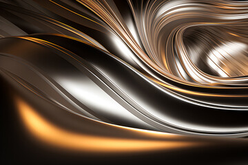 Metal light gold abstract backdrop, generative ai