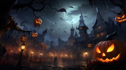 halloween background with pumpkins