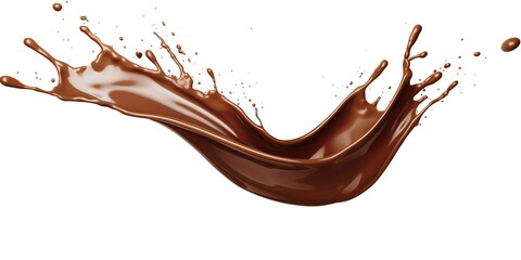 Chocolate splash isolated on background, liquid or splash