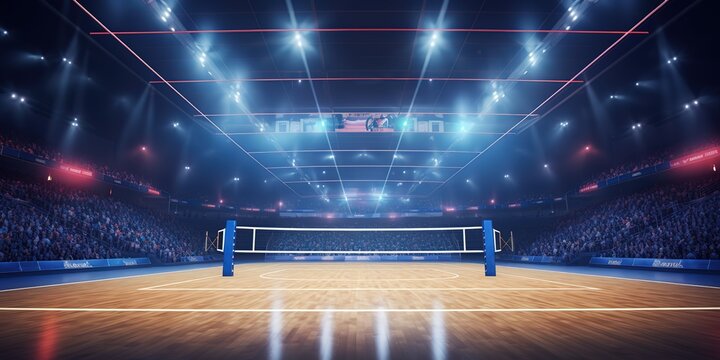 an illustration of an international volleyball court