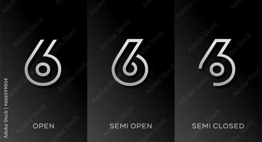 Poster set of number 6 logo icon design template elements