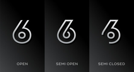Set of number 6 logo icon design template elements