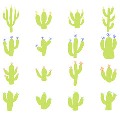 Fototapeta premium Simple cactus set icon. flat style plant vector
