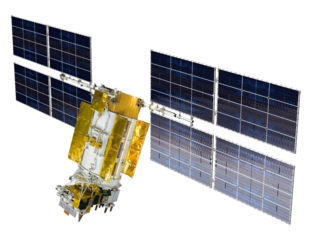 Navigation space satellite isolated on transparency background, PNG format