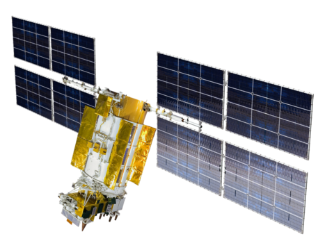 Navigation space satellite isolated on transparency background, PNG format