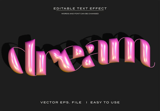 Glossy Plastic Text Effect Mockup