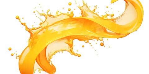 Fototapeta premium Fresh orange juice splashes on a white background