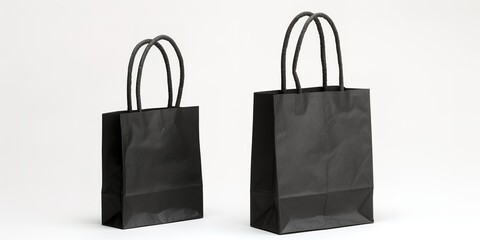 black paper shopping bag, environmentally friendly bag.