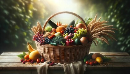 Naklejka premium basket of harvest