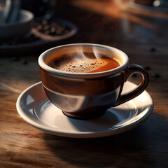 Fondo con detalle y textura de taza de cafe con tonos marrones