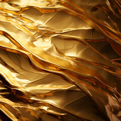 Fondo abstracto con formas aleatorias y tonos dorados metalicos, con degradado de luz