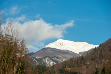 Snowy mountain top