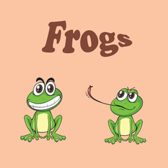 This is a flashcard. It will help kids of kindergarten Montessori or preschoolers to learn spellings and identify objects. It will be of a great help for teachers . Frogs art