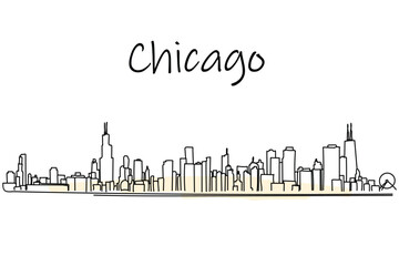 Obraz premium It is a line art vector of Chicago
