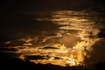 dramatic sky clouds after the storm