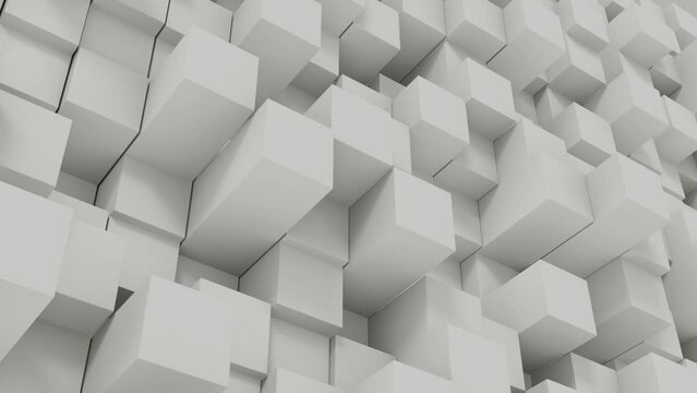 White cubes abstract background in perspective.