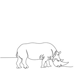 rhino vector illustration. World Animal Day October. African Forest Wild Safari Animals. Line art of rhinos . Rhinosaurus vector graphic. Black and white animal habitat image. Save animal rights. Grey