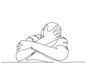 Continuous line art of a kid holding an empty plastic bowl. Hunger and poverty concept. Homeless child. Donate and support people. Hunger crises. Food shortage. Starvation and War PTSD in Children art