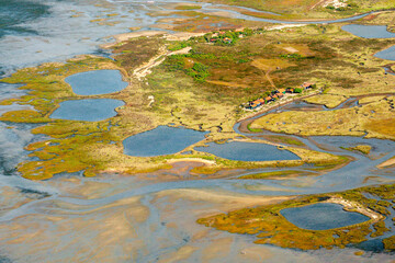 vue aérienne de l'île aux oiseaux dans le Bassin d'Arcachon en France