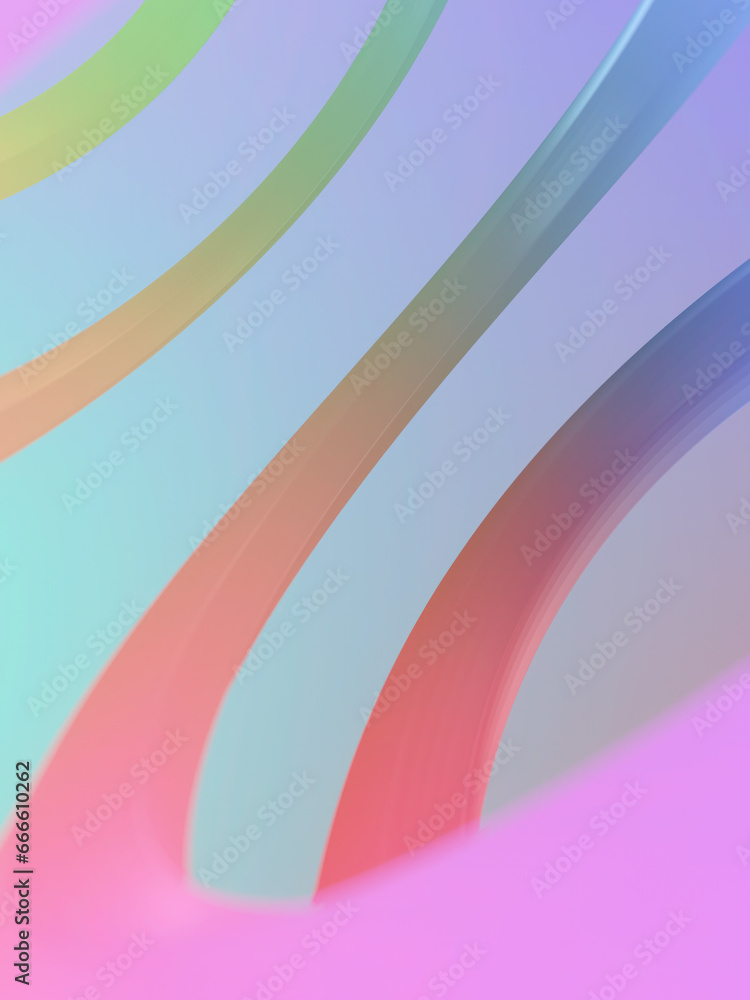 Poster fantastically pastel colors helix. abstract generative art background. 3d rendering illustration
