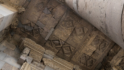The ceiling of Garni Temple in Armenia. - obrazy, fototapety, plakaty