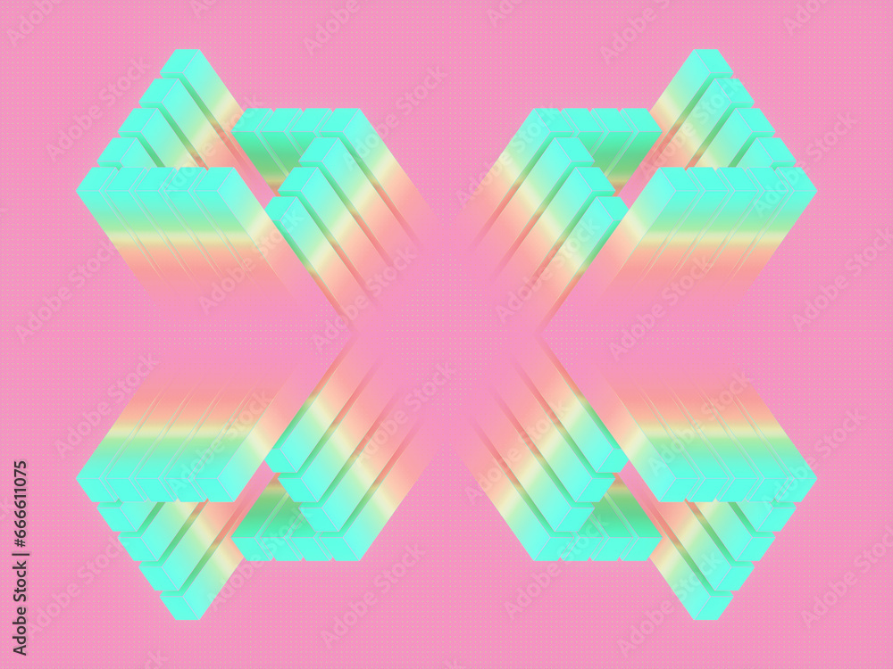 Fototapete trendy background with rectangular geometric shapes. 3d rendering digital illustration