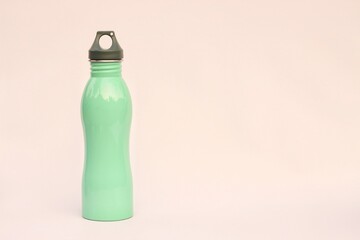 stainless steel bottlel portable on a white background.