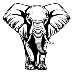 silhouette vector illustration of an elephant