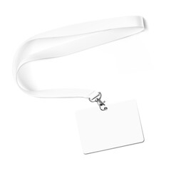 Lanyard and ID card with transparent shadow. Hight realistic illustration can be use for template your design, promo, adv.	