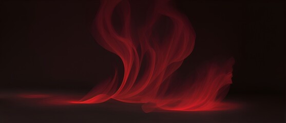 Red dark smokey aura emanating from the floor of a plain black background from Generative AI